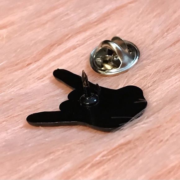 Rock On Hand Symbol Pin - Picture 2 of 4